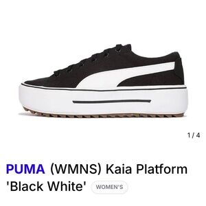 PUMA Women's Kaia Platform Sneakers Shoes - Black & White. Size 9